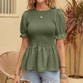 thumbnail image 2 of kamemi Women's Shirts Womens Fashion Clothes One Piece Cutout Tops Long Sleeve Ribbed Slim Fitted Shirts Tee Tshirts(Green,L), 2 of 6