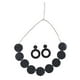 thumbnail image 2 of Conjunto de aretes y collar con diseño de los años 50, accesorios de vestuario, lunares blancos y negros, 2 of 7