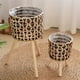 thumbnail image 4 of Hand-Woven Flower Stand Wooden Rattan Floor-Standing Balcony Plant Pot Living Room Green Plant Basket 25CM, 4 of 5