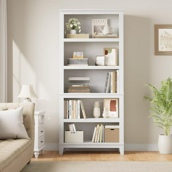 5-Shelf Bookcase, Wooden Standing Rack Book Storage Shelves, 71" Tall Bookcase Home Decor Furniture for Office, Living Room, Bed Room