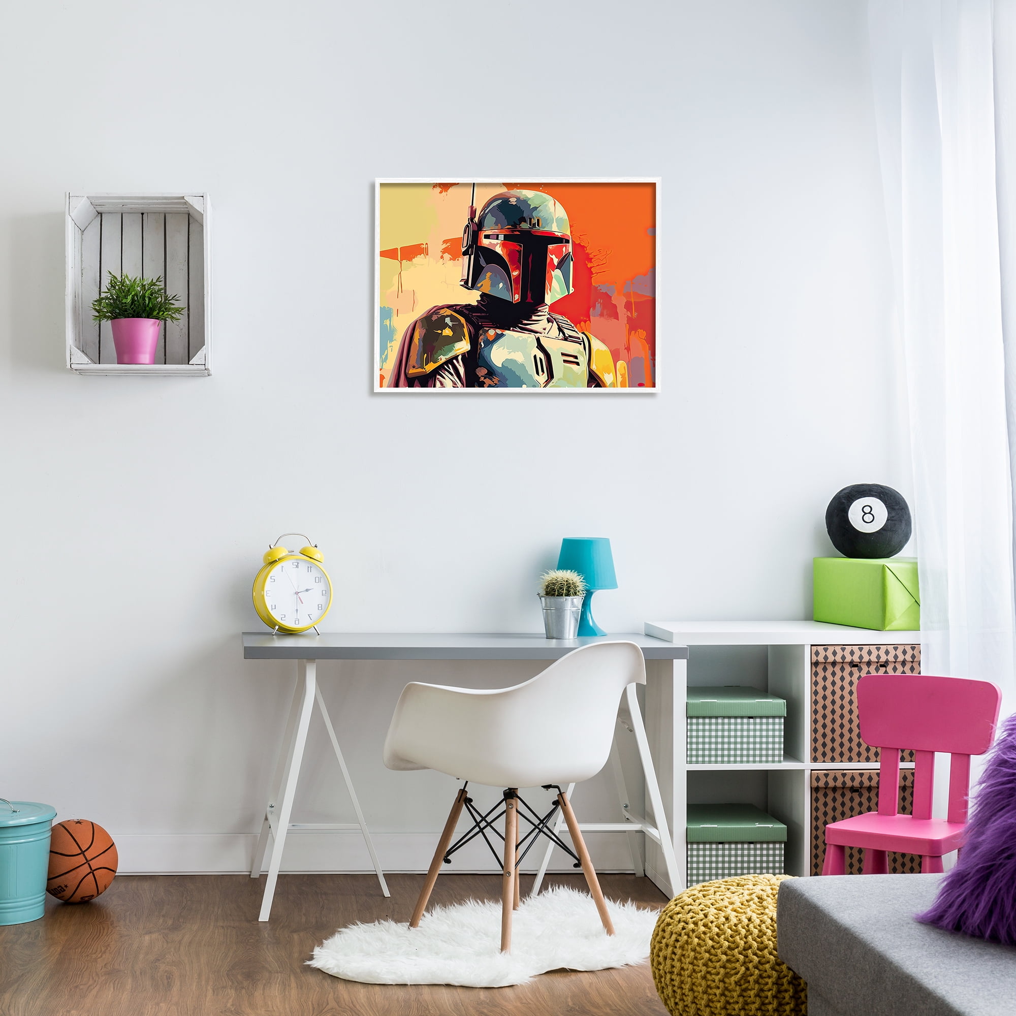 Stupell Industries Pop Culture Sci-Fi Man Fairy Tales & Fantasy Painting White Framed Art Print Wall Art, 30 x 24