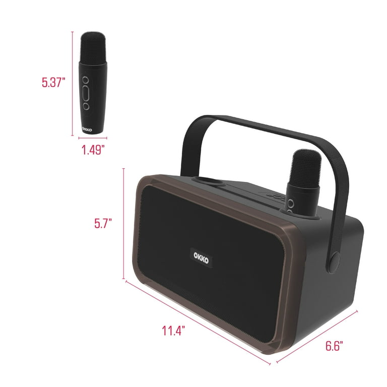 Okko Karaoke Machine with Rechargeable Bluetooth Speaker and 2