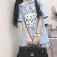 thumbnail image 4 of Kawaii Sanrio Cinnamoroll T-shirt Girl Cute Style Cartoon Summer Mid Length Loose Cotton Girl Heart Short Sleeve Bottoming Shirt G, 4 of 4