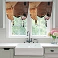 thumbnail image 4 of Farm Panda Tie Up Curtains for Windows, Adjustable Balloon Window Shades, Farmhouse Barn Funny Animals Butterfly Kitchen Window Treatments Farmhouse Short Curtains with Rod Pocket 42"x45", 4 of 8
