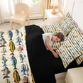 thumbnail image 4 of Erosebridal Colorful Fish Bedding Comforter Set, Vintage Fishing Theme Queen Bedding Sets, Black Reversible, 7-Piece, 4 of 6