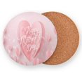 thumbnail image 2 of Pink Love Heart For Happy ther's Day For Drinks Absorbent, 4 PCS Tea CoFFee Wooden Set, Lightweight and Heat-Resistant with Cork Base For Protection Home OFFice Tabl, 2 of 7