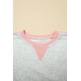thumbnail image 6 of Women's Light Grey Color Block Raw Hem Pullover and Casual Shorts Set, (US 16-18)XL, 6 of 12