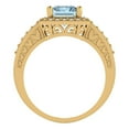 thumbnail image 4 of 2.78 ctw with Simulated Diamond Halo Accents Anniversary Ring for Women | Emerald Cut Natural Swiss Blue Topaz | Hyperallergenic Solid 18K Yellow Gold, 4 of 5