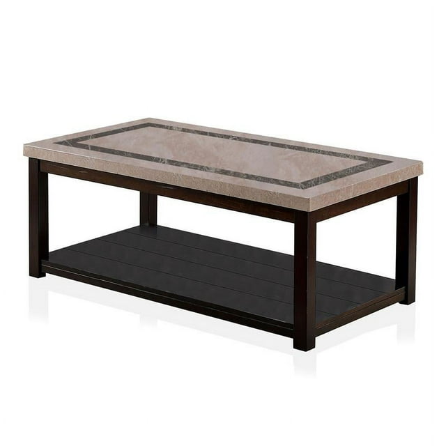Furniture of America Oglin Transitional Wood 1-Shelf Table Basse en Noyer