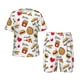 thumbnail image 1 of Balery Fast Food Conjunto de Pijama Infantil de Manga Corta con Estampado – Ropa de Dormir de Algodón Suave-Small, 1 of 5