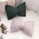thumbnail image 2 of Cute Pompom Bowknot Throw Pillows Suede Soft Cushion Decorative Pillowcase with Pillow Insert for Farmhouse Living Room Sofa Couch (Grey A,14"x20"), 2 of 3