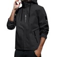 thumbnail image 3 of Entyinea Mens Casual Outdoor Jacket Lightweight Hiking Bomber Coat,Black 3XL, 3 of 5