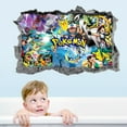 thumbnail image 3 of Pokemon wall stickers 3D wall stickers Children wall stickers Cartoon characters wall stickers Cartoon background wall decoration Birthday gift Children bedroom decoration 60*40CM, 3 of 6