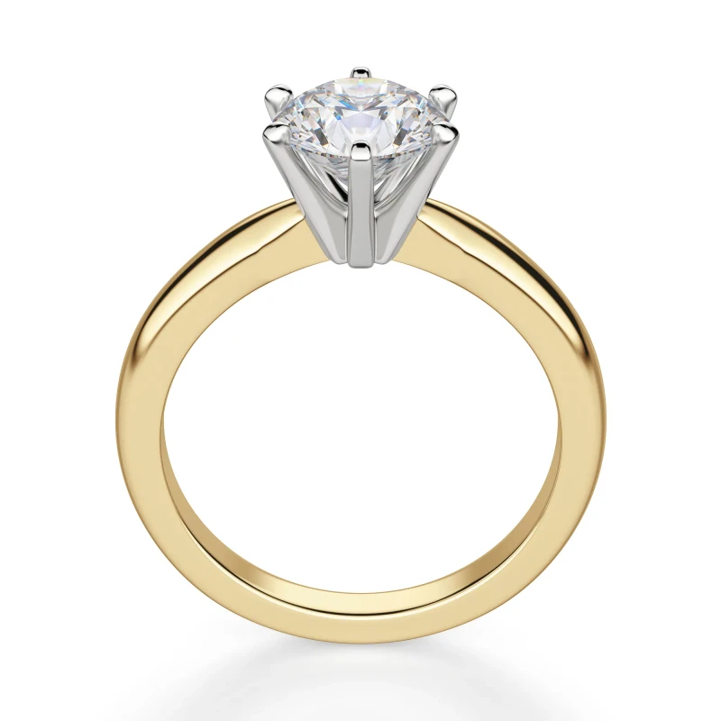 3 Carat Round Cut Moissanite Engagement Wedding Ring for Women D VVS1 18k Yellow Gold Plated 925 Silver Promise Ring | Lifetime Warranty