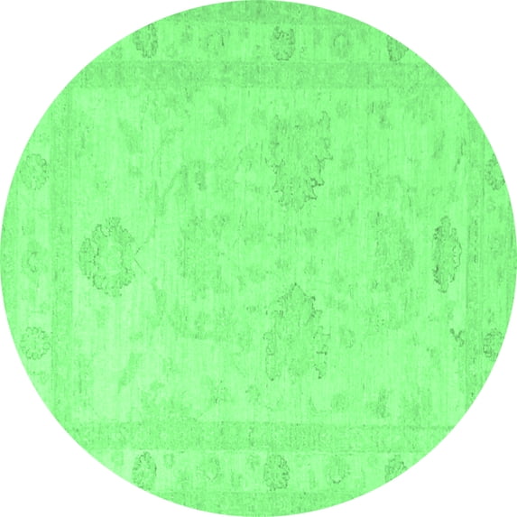 Ahgly Company Indoor Round Persian Emerald Green Traditional Area Rugs, 5' Round