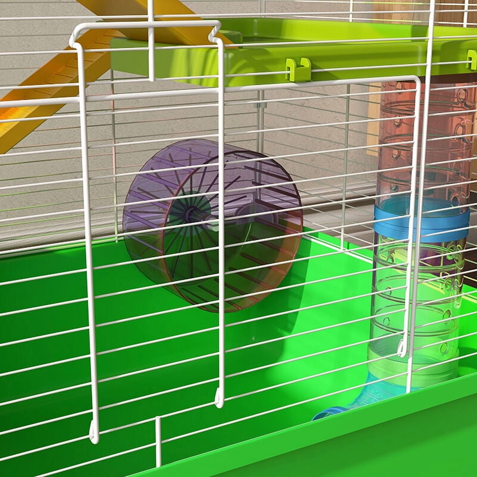 Pet Playpen PawHut Extra Large 23" Hamster Cage with Tubes and Tunnels, Portable Carry Handles, Rat House and Habitats Big 5-Tier Design, Mouse Cage Includes Exercise Wheel, Water Bottle, Food Dish,
