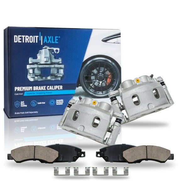 Detroit Axle - Front Disc Brake Calipers Ceramic Brake Pads Replacement for Chevrolet Suburban GMC Silverado Sierra Yukon XL 1500 Tahoe Cadillac Escalade