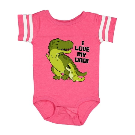 

Inktastic I Love My Dad with Baby and Daddy Tyranasaurus Rex Gift Baby Boy or Baby Girl Bodysuit
