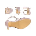 thumbnail image 2 of BLISSFUL STEP Women Glitter Platform Strappy Stiletto Heel Sandals, 2 of 5