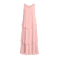 thumbnail image 7 of Uscallm Women's Sleeveless Maxi Dresses Round Neck Flowy Layered Boho Beach Vacation Casual Long Loose Sundresses Solid Summer Formal Dress, Pink XL, 7 of 7