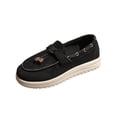 thumbnail image 2 of Ladies 2026 Summer Flat Shoes Solid Color Vintage Ethnic Low Cut Soft Sole Slip On Lightweight Cushioned Orthopedic Arch Support Wide Toe Box Comfort Walking Daily Footwear Black 41, 2 of 9