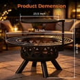 thumbnail image 4 of BALI OUTDOORS 32 inch Fire Pit with Poker, Wood Burning Fire Pit Patio for Outside with Grill, 4 of 12