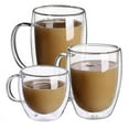 16PCS 80450ML Heat Resistant Double Wall Tea Glass Cup Beer Coffee