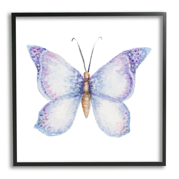 Stupell Industries Lovely Purple Butterfly Wings Animal Insect Painting Painting Black Framed Art Print Wall Art, Design by Janice Gaynor