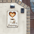 thumbnail image 2 of Wllo0ord Vintage 'Love is Brewing' Tin Sign - Rustic Coffee Wall Decor with Heart-Shaped Coffee Cup Design, Ideal for Kitchen or Coffee Shop, Durable Tinplate Material, Coffee Bar Accessories, 2 of 6