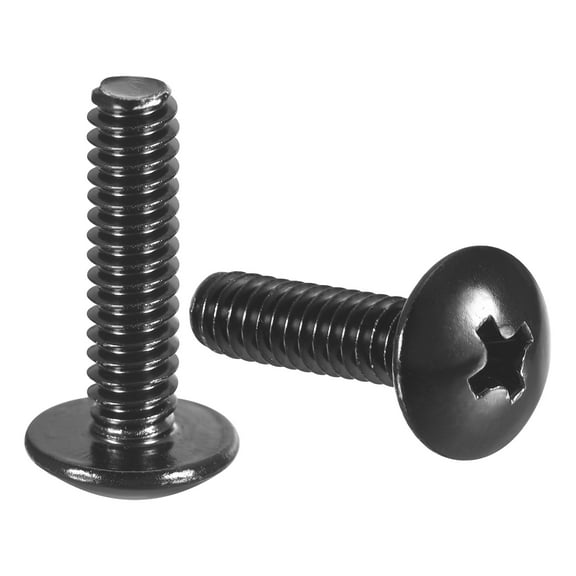 #10-24 x 3/4" Truss Head Phillips Machine Screws, 304 Stainless Steel, Black Oxide Finish, 50 Pack