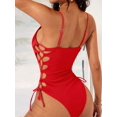 thumbnail image 4 of Traje de Baño de una Pieza para Mujer Traje de Baño de una Pieza con Abertura Alta para Mujer Traje de Baño de una Pieza Rojo S, 4 of 7