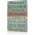 thumbnail image 1 of Aluminum Metal Signs Always Remember You are Braver Metal Tin Sign for Home Kitchen Retro Decor Yard Garden Outdoor 12×16 Inches, 1 of 5