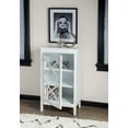 thumbnail image 2 of Linon Campbell Single Door Glass Front Cabinet with 3 Shelves, White Finish, 2 of 14