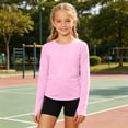 thumbnail image 2 of RMGVDSD Girls Athletic Shirts Long Sleeve T-Shirts Crew Neck Basic Tee Tops Kids Lightweight Solid Color Sports Tshirts 4-5 Years, 2 of 6