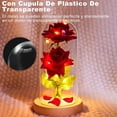 thumbnail image 4 of Rosa Flor Eterna, la Bella y la Bestia, Rosas Flor Artificial Luces LED, con Cúpula, Base Pino y Doble Rosas, Romántico Regalo para Novia o Esposa, San Valentín, Día De Madre, Boda Aniversario, 4 of 4
