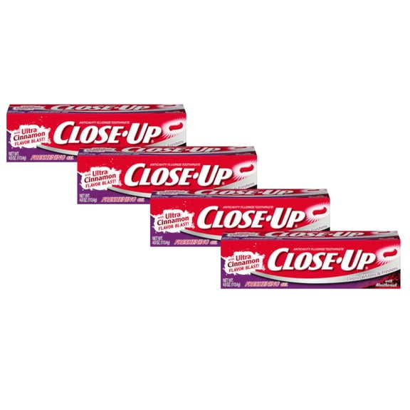 CLOSE-UP Freshening Red Gel Cinnamon Toothpaste, 4OZ - Pack of 4