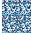 thumbnail image 3 of Japanese Wave Duvet Cover Set, Traditional Eastern Pattern with Waves of Water Foam Splashes, Decorative 3 Piece Bedding Set with 2 Pillow Shams, Queen Size, Pale Blue Navy Blue, by Ambesonne, 3 of 3