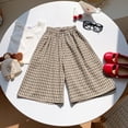 thumbnail image 5 of Zanarzt Girls Pants Toddler Kids Summer Cotton Linen Pants Boys Girls Casual Plaid Long Pant Beach Pants 3-4 Years,Coffee, 5 of 7