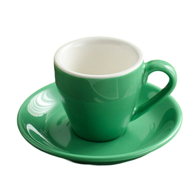 Taza de porcelana para espresso con platillo, taza para espresso, 80 ml/2,7 oz