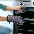 thumbnail image 2 of Pioneer Flower Floral Print Pattern Kitchen Oven Mitt and Pot Holder Sets 2 Pcs for Baking, Cooking and Grilling, Heat Resistant Up To 392 °F, 2 of 7