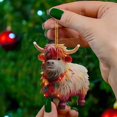 thumbnail image 1 of Cattle Christmas Tree Hanging Ornament Colorful Acrylic Festive Holiday Decorations For Your Home, 1 of 5