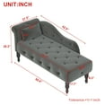 thumbnail image 7 of Holaki 60.6" Velvet Chaise Lounge Buttons Tufted Nailhead Trimmed Solid Wood Legs with 1 Pillow,Grey, 7 of 7