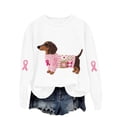 thumbnail image 5 of Jindong Women's Dog Ribbon Breast Cancer Awareness Print Sweatshirt, 5 of 5