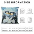 thumbnail image 5 of Fenyluxe Winter Penguin Pillow Cover Single Pack,Cartoon Cute Animals Farmhouse New Years Decor Reversible Throw Pillow Cover Case,Abstract Snowflake Retro Blue Print Square Cushion Cover Set White, 5 of 5