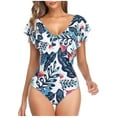 thumbnail image 2 of Azrian Women Bikini Print Splicing Swimwear One-piece Swimsuit Beachwear, 2 of 6