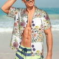 thumbnail image 7 of Bingfone Men's Short Sleeve Button Down Shirts Hawaiian Autumn Garden Printed Beach Shirt, 7 of 7