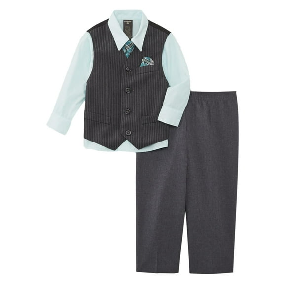 Dockers Infant Boys 4-Piece Sea Mist Dress Up Outfit Shirt, Tie, Vest & Pants