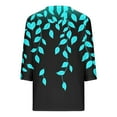 thumbnail image 4 of Qulqfy Spring Tops for Women 3/4 Sleeve Plus Size Shirts Going Out V Neck Graphic Fall Tops Blouses for Women S, 4 of 5