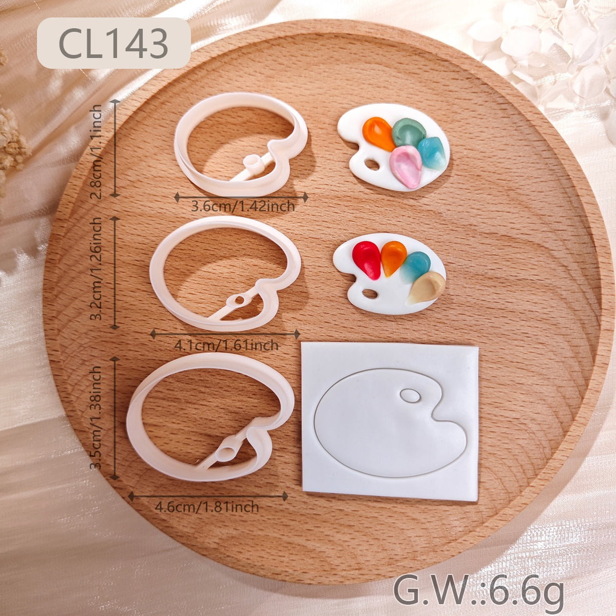 3-piece set of mini soft clay molds, creative drawing board, contour shape, earrings, jewelry cutting tools