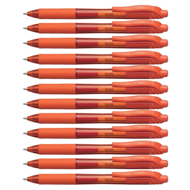 Bolígrafo Pentel Energel-x, gel líquido retráctil, 0,7 mm, color naranja